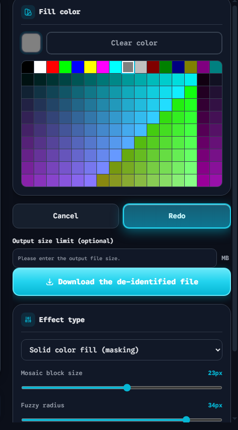 HTML5 Canvas Redaction UI and Color Fill Feature