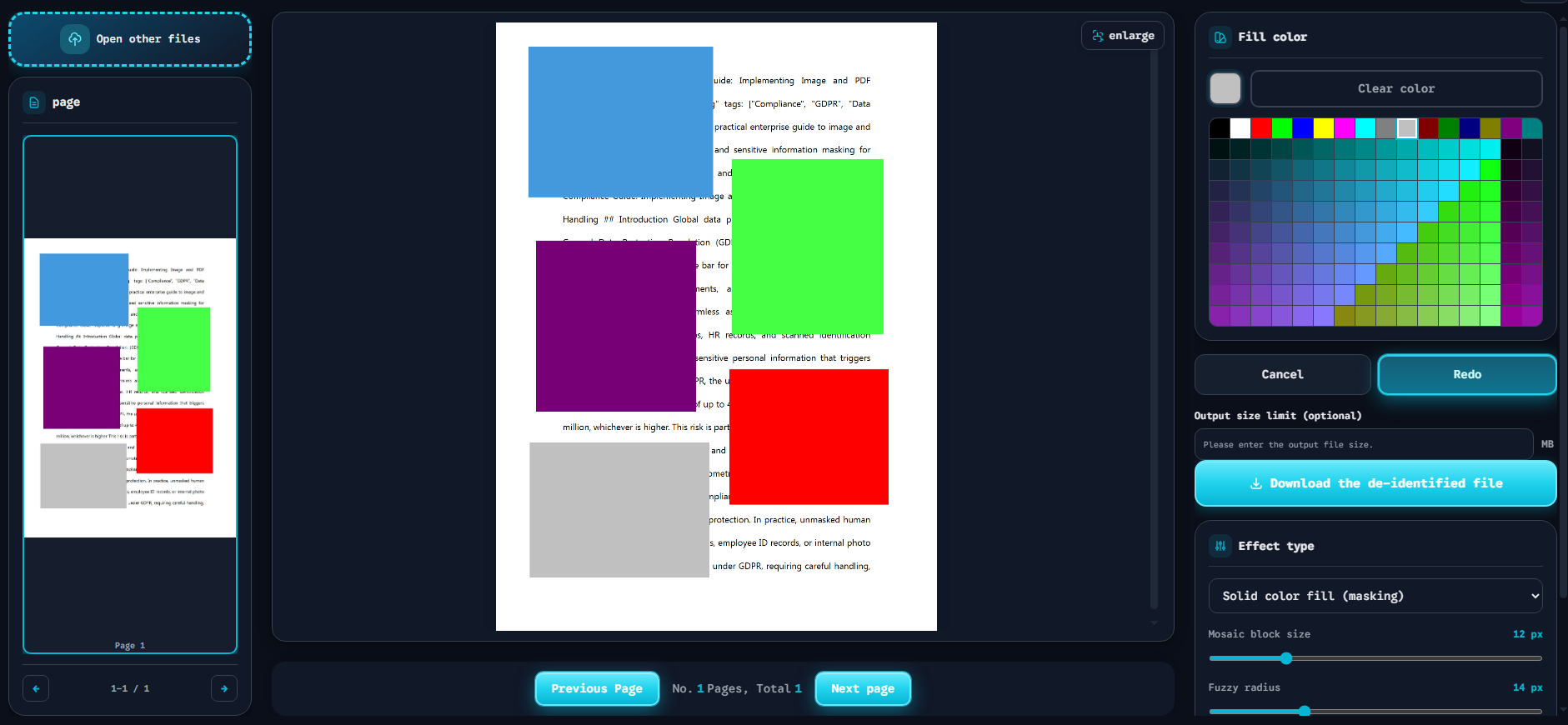 Modern Web-Based Image Redaction Software Interface