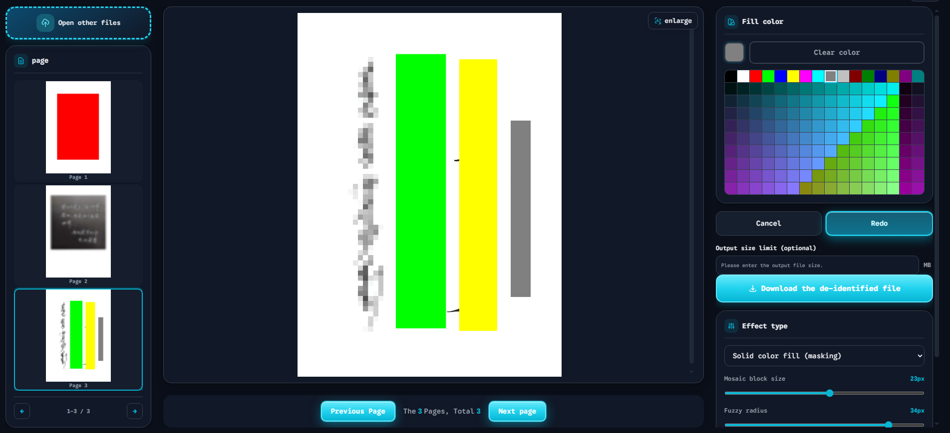 Professional Browser-Based Face Redaction Tool Interface